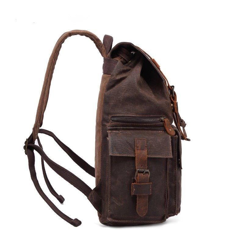 Rucksack Aus Gewachstem Canvas Für Herren Im Vintage-stil