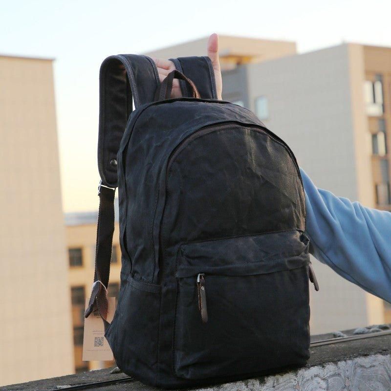 Rucksack Aus Gewachstem Canvas Für Herren Im Vintage-stil