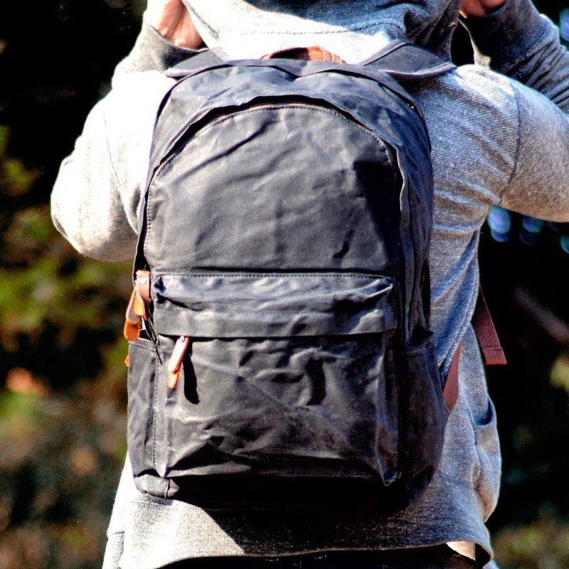 Rucksack Aus Gewachstem Canvas Für Herren Im Vintage-stil