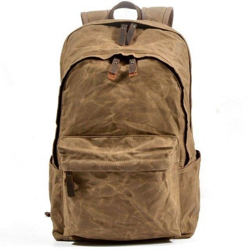 Rucksack Aus Gewachstem Canvas Für Herren Im Vintage-stil