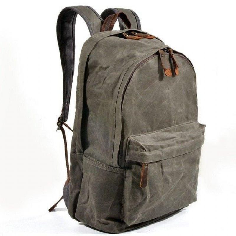 Rucksack Aus Gewachstem Canvas Für Herren Im Vintage-stil