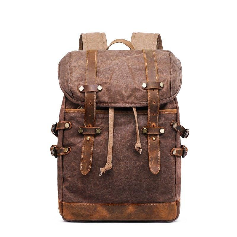 Rucksack Aus Gewachstem Canvas Für Herren Im Vintage-stil