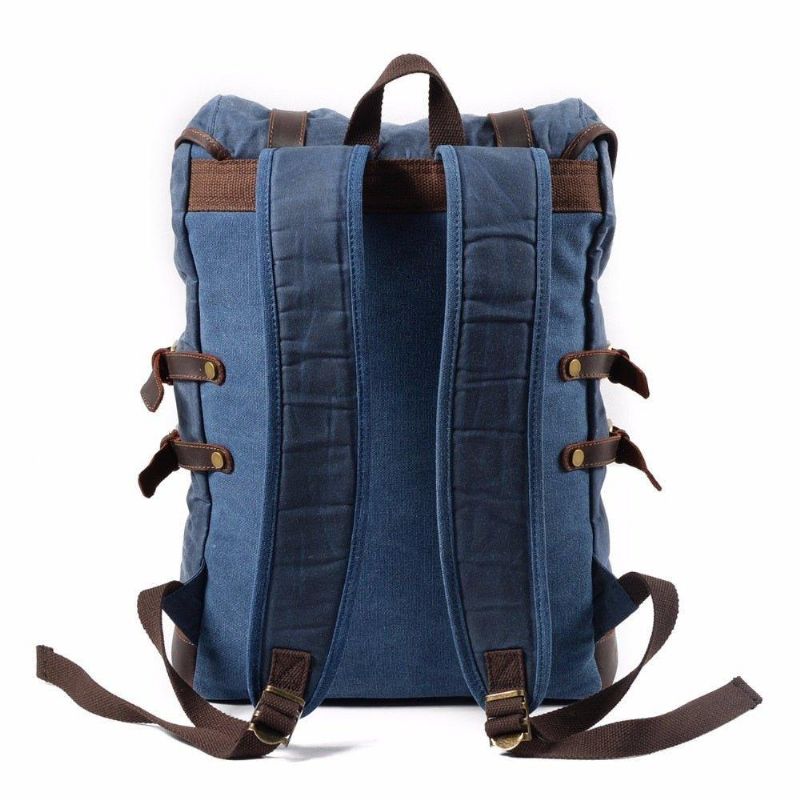 Rucksack Aus Gewachstem Canvas Für Herren Im Vintage-stil