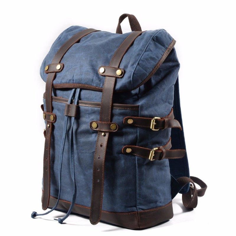 Rucksack Aus Gewachstem Canvas Für Herren Im Vintage-stil