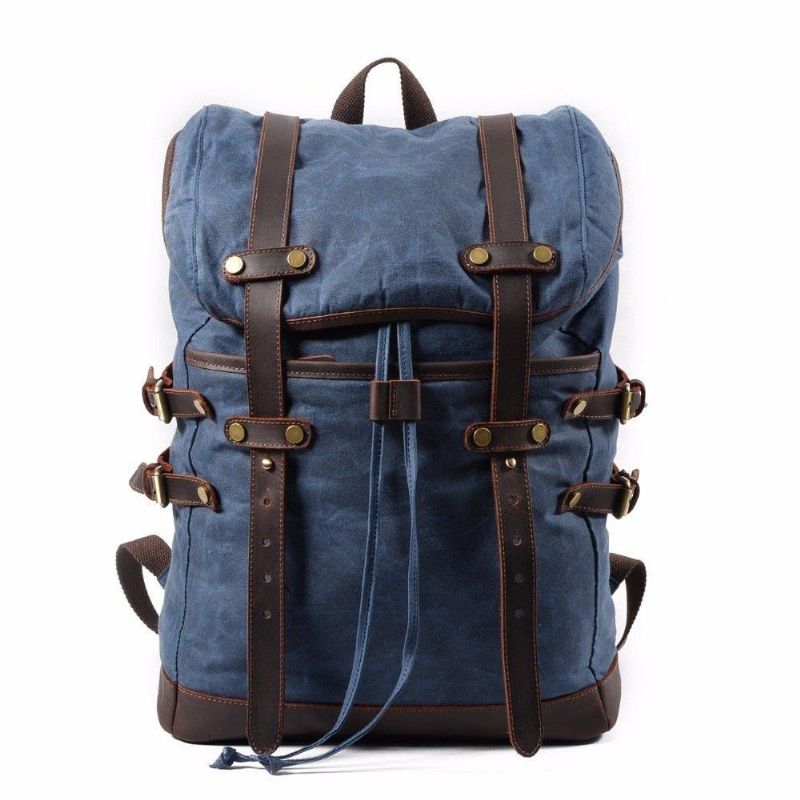 Rucksack Aus Gewachstem Canvas Für Herren Im Vintage-stil