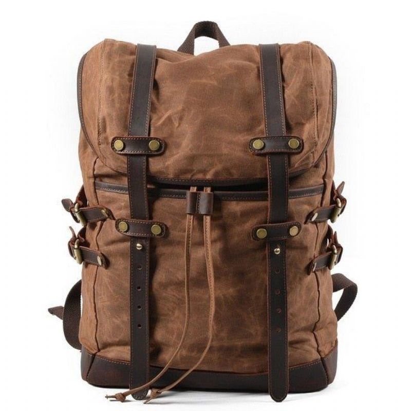 Rucksack Aus Gewachstem Canvas Für Herren Im Vintage-stil