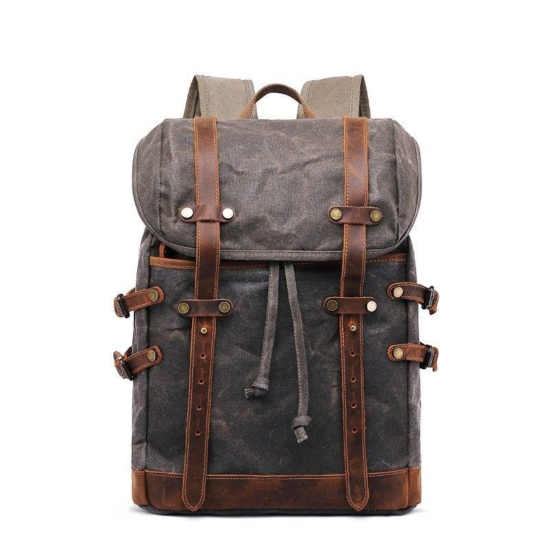 Rucksack Aus Gewachstem Canvas Für Herren Im Vintage-stil