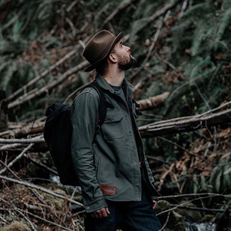 Rucksack Aus Gewachstem Canvas Für Herren Im Vintage-stil Mit Rollverschluss