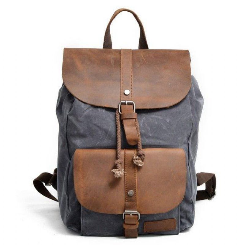 Rucksack Aus Gewachstem Canvas Für Laptops Herren Und Damen