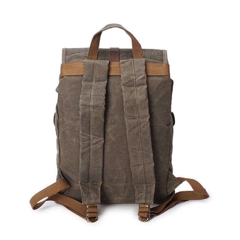 Rucksack Aus Gewachstem Canvas Mit Fronttaschen