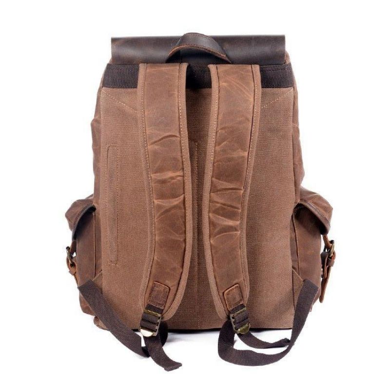 Rucksack Aus Gewachstem Canvas Und Leder Für Herren