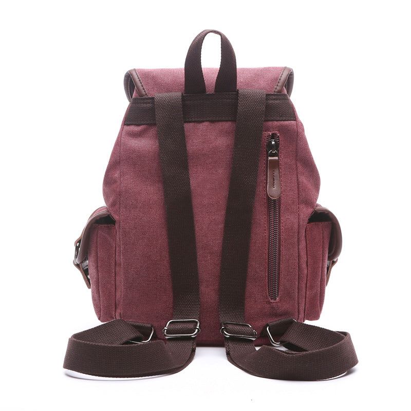 Schul-baumwoll-canvas-rucksack Mit Mehreren Taschen