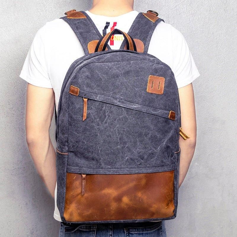 Schulrucksack Aus Canvas Für Herren 14-zoll-laptoptasche