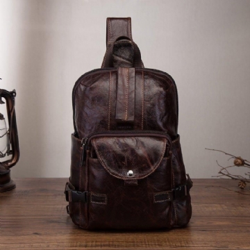 Schultertasche Aus Echtem Leder Im Vintage-stil