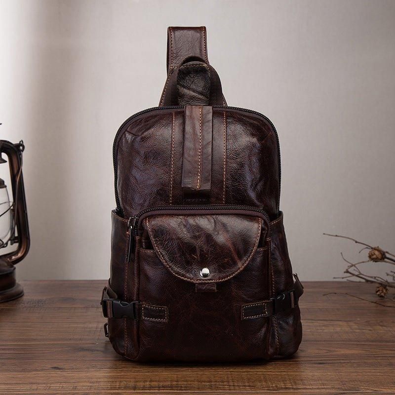 Schultertasche Aus Echtem Leder Im Vintage-stil