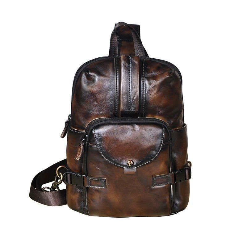 Schultertasche Aus Echtem Leder Im Vintage-stil