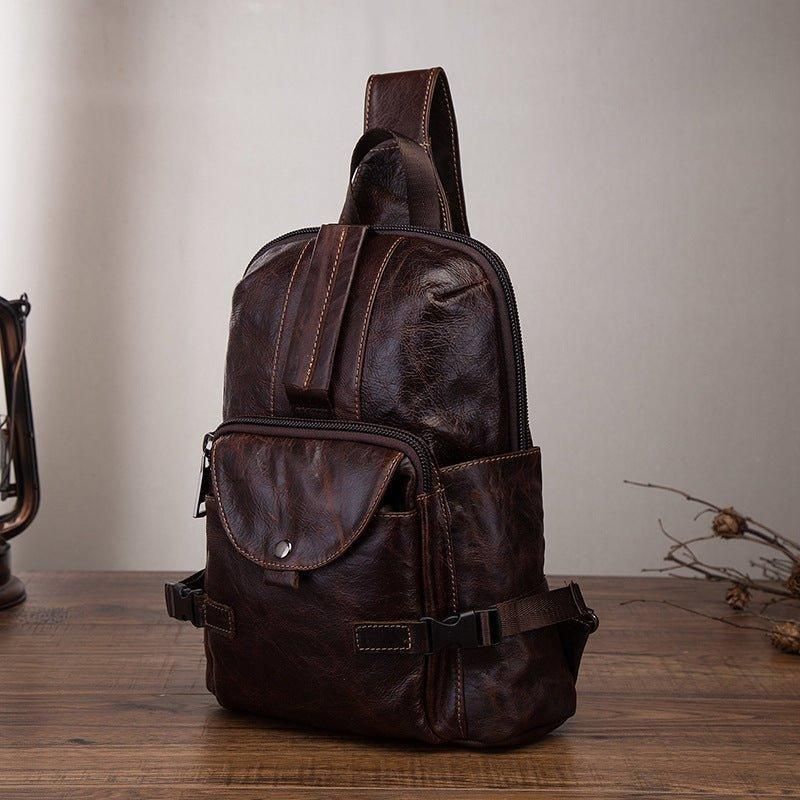 Schultertasche Aus Echtem Leder Im Vintage-stil