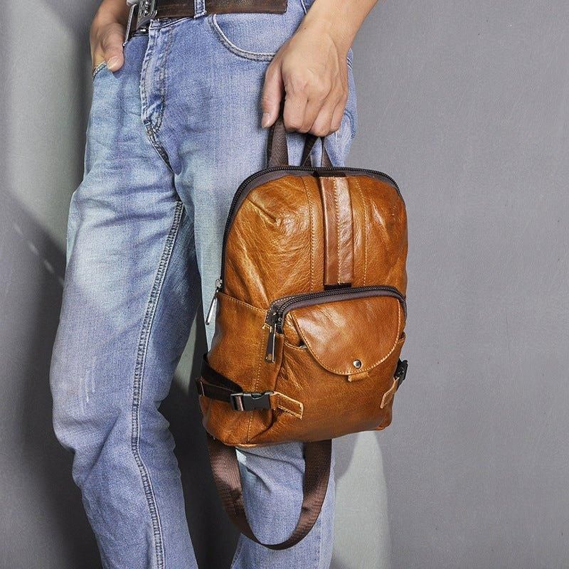 Schultertasche Aus Echtem Leder Im Vintage-stil