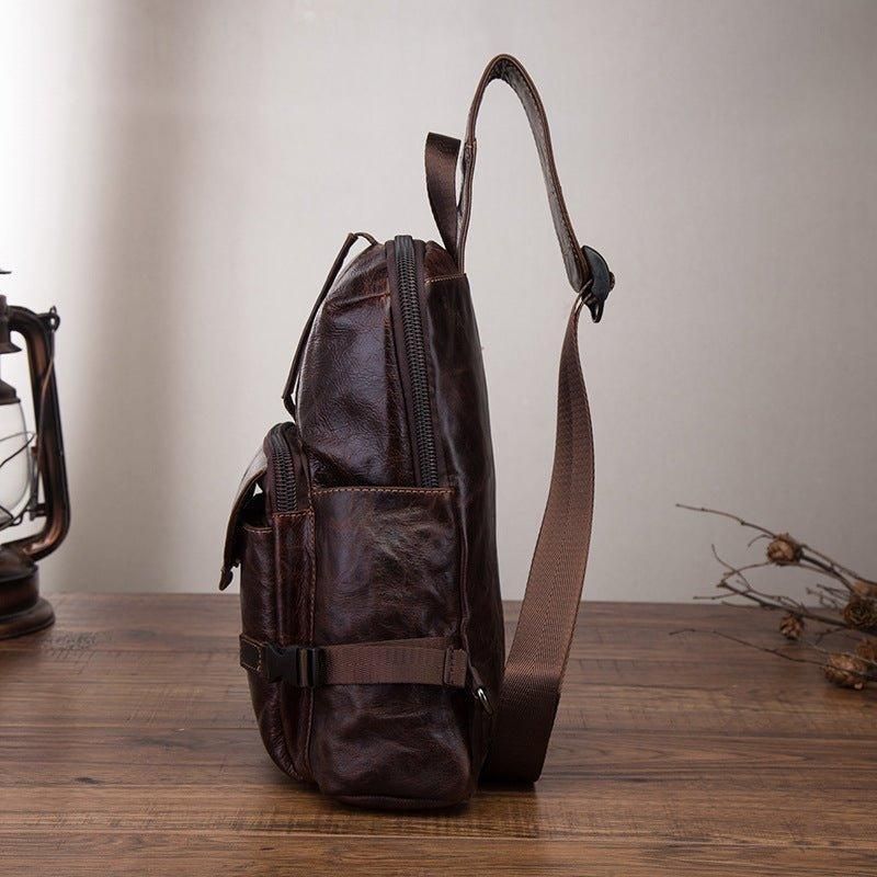 Schultertasche Aus Echtem Leder Im Vintage-stil