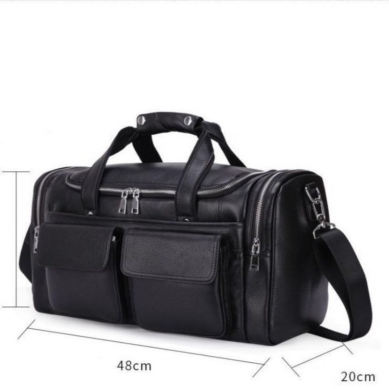 Schwarze Reisetasche Aus Leder Für Herren