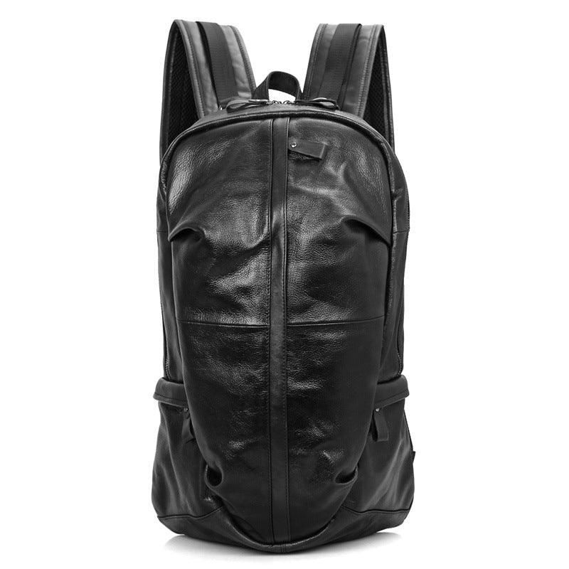 Schwarzer Ziegenlederrucksack Für Herren