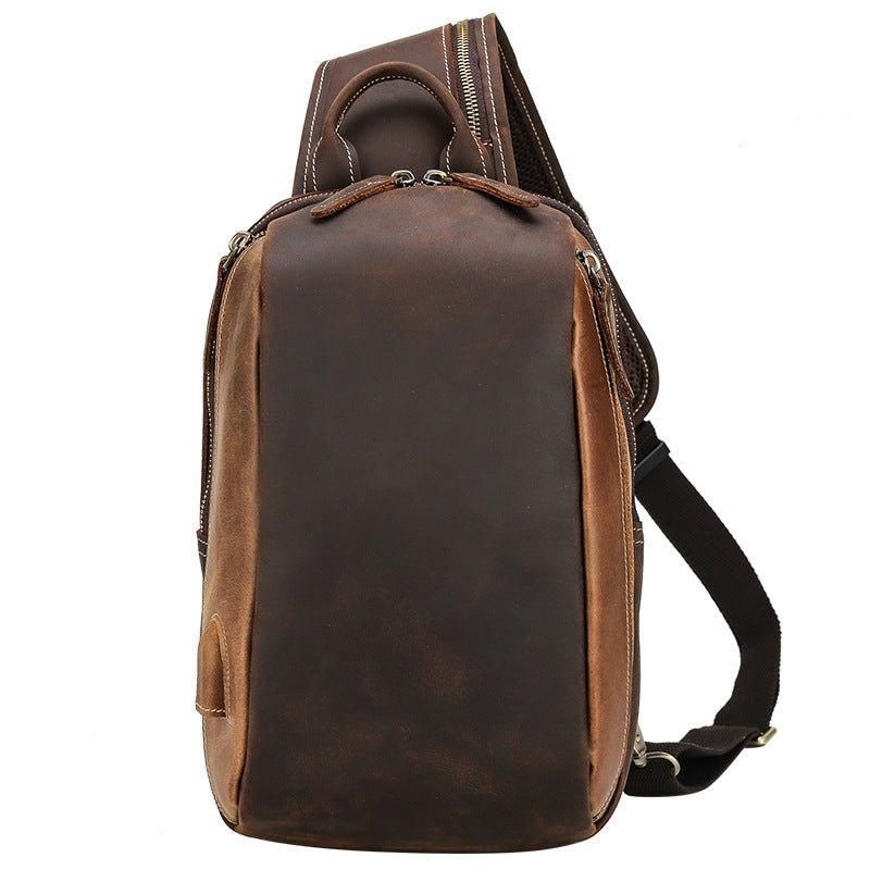 Sling Bag Aus Leder Für Herren Braun