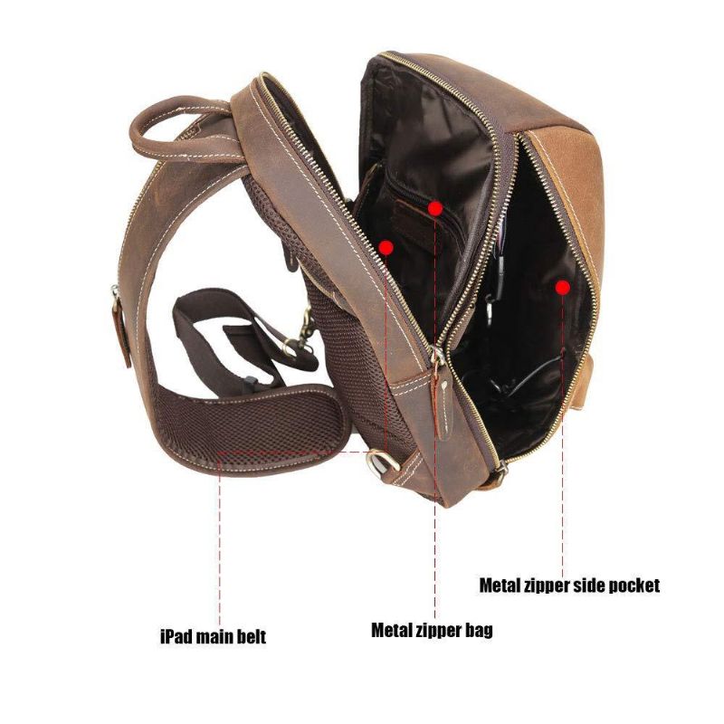 Sling Bag Aus Leder Für Herren Braun