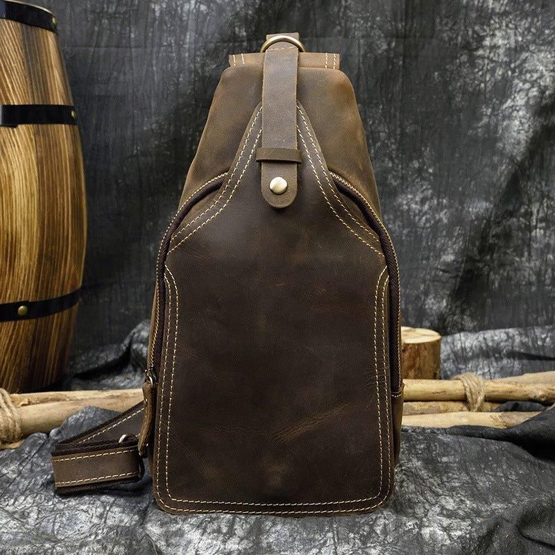 Sling Rucksack Aus Leder Für Herren