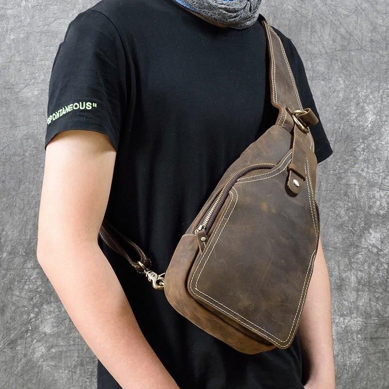 Sling Rucksack Aus Leder Für Herren