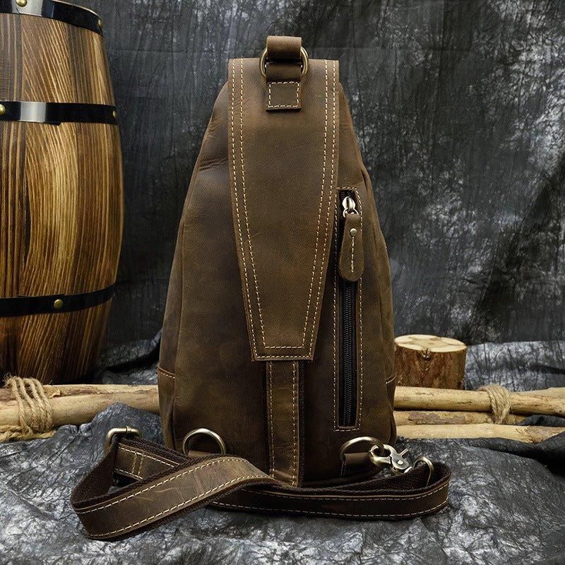 Sling Rucksack Aus Leder Für Herren