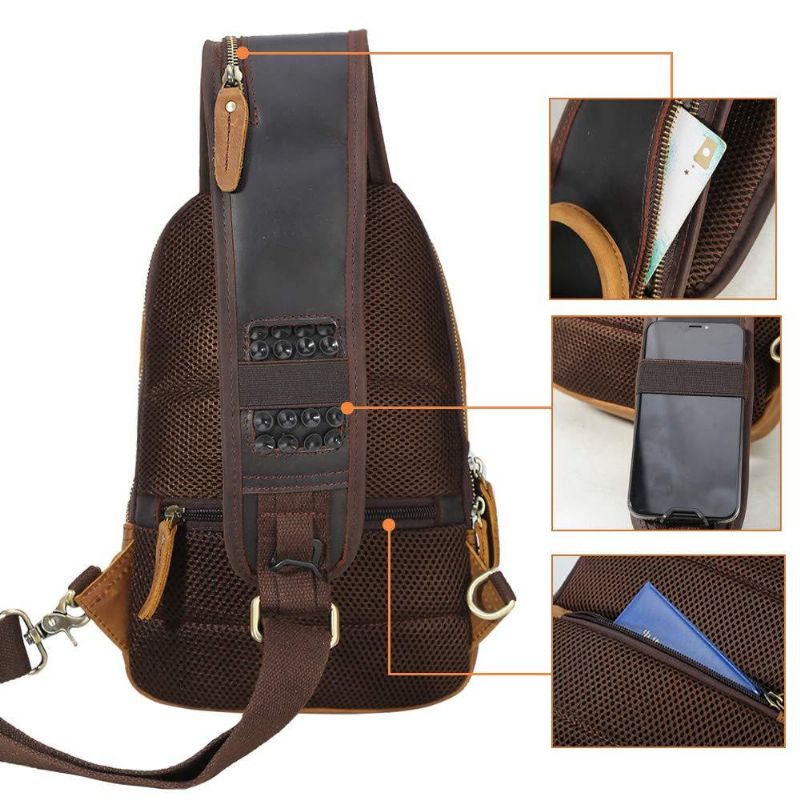 Sling Rucksack Aus Leder Für Herren