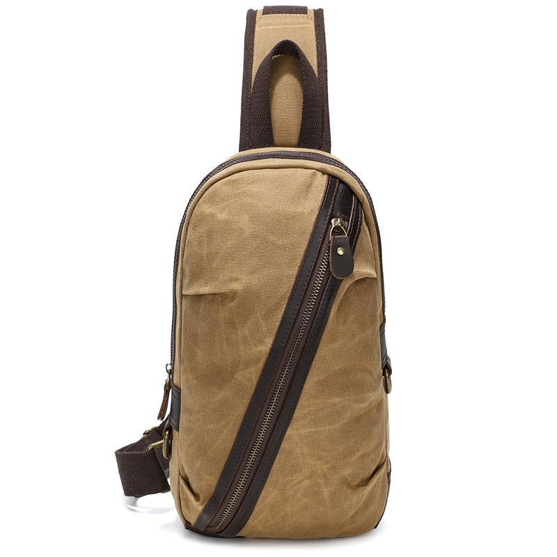 Sling-tasche Aus Gewachstem Canvas Mit Leder Für Herren