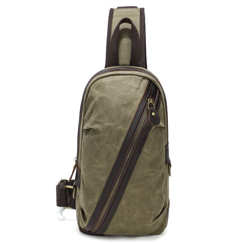 Sling-tasche Aus Gewachstem Canvas Mit Leder Für Herren