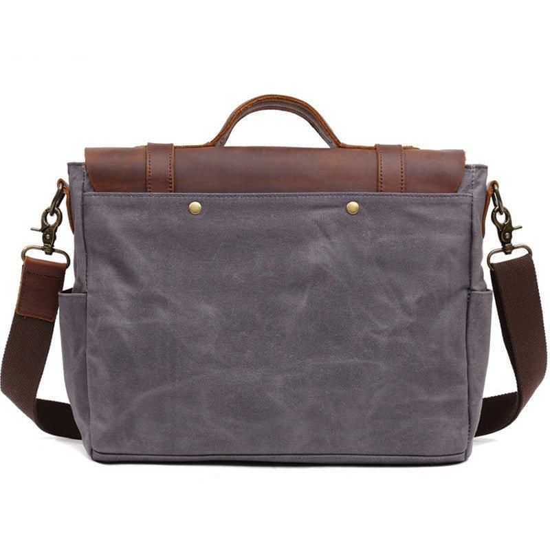 Umhänge-laptoptasche Aus Canvas Und Leder Für Herren