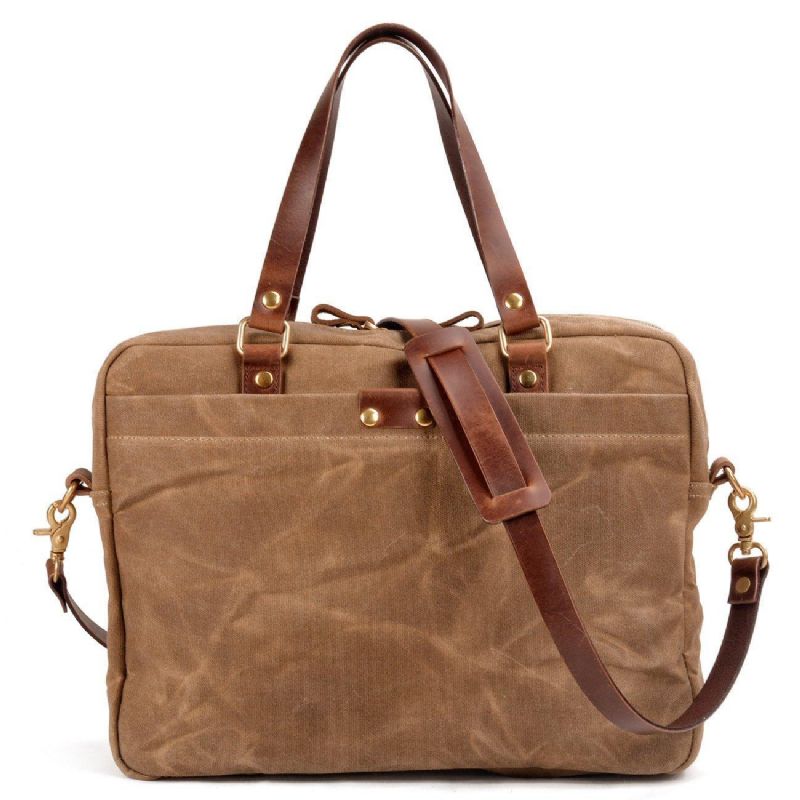 Vintage-aktentasche Aus Canvas Laptoptasche