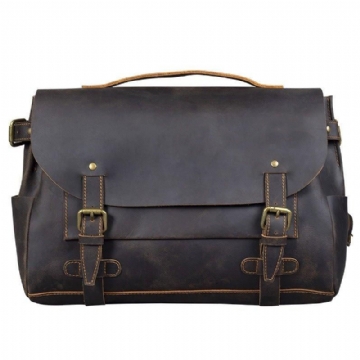 Vintage-aktentasche Aus Leder Laptoptasche