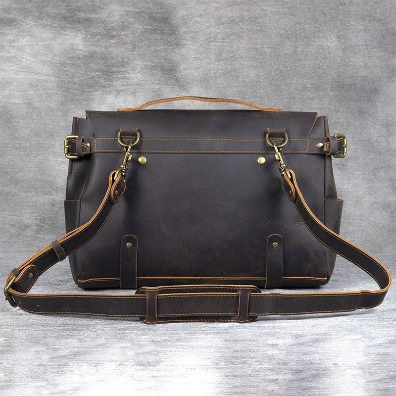 Vintage-aktentasche Aus Leder Laptoptasche