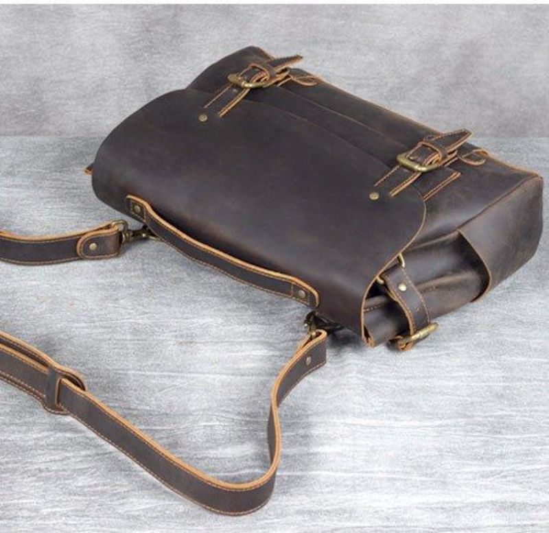 Vintage-aktentasche Aus Leder Laptoptasche