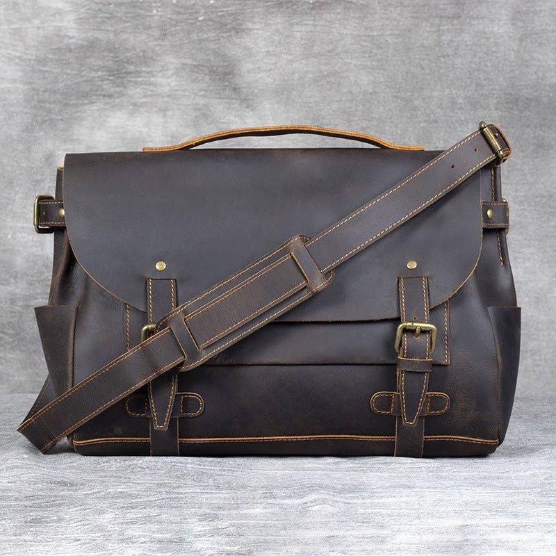 Vintage-aktentasche Aus Leder Laptoptasche