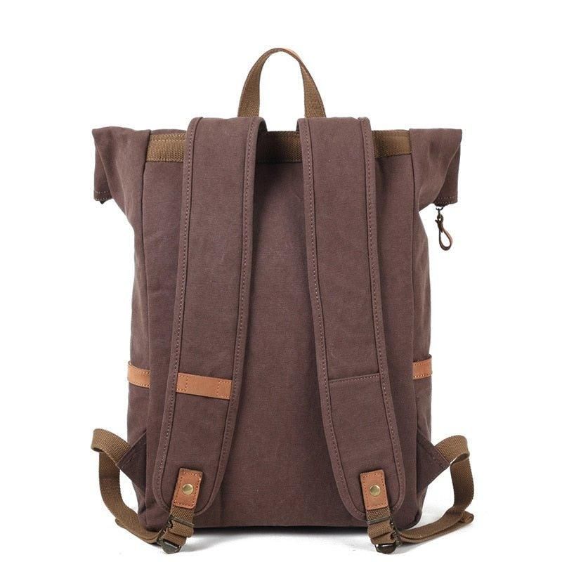 Vintage-canvas-rucksack Aus Leder Für Herren