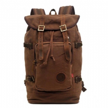 Vintage-canvas-rucksack Mit Kordelzug Für 17-zoll-laptop