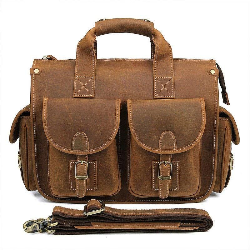 Vintage-handtasche Aus Leder Für Herren