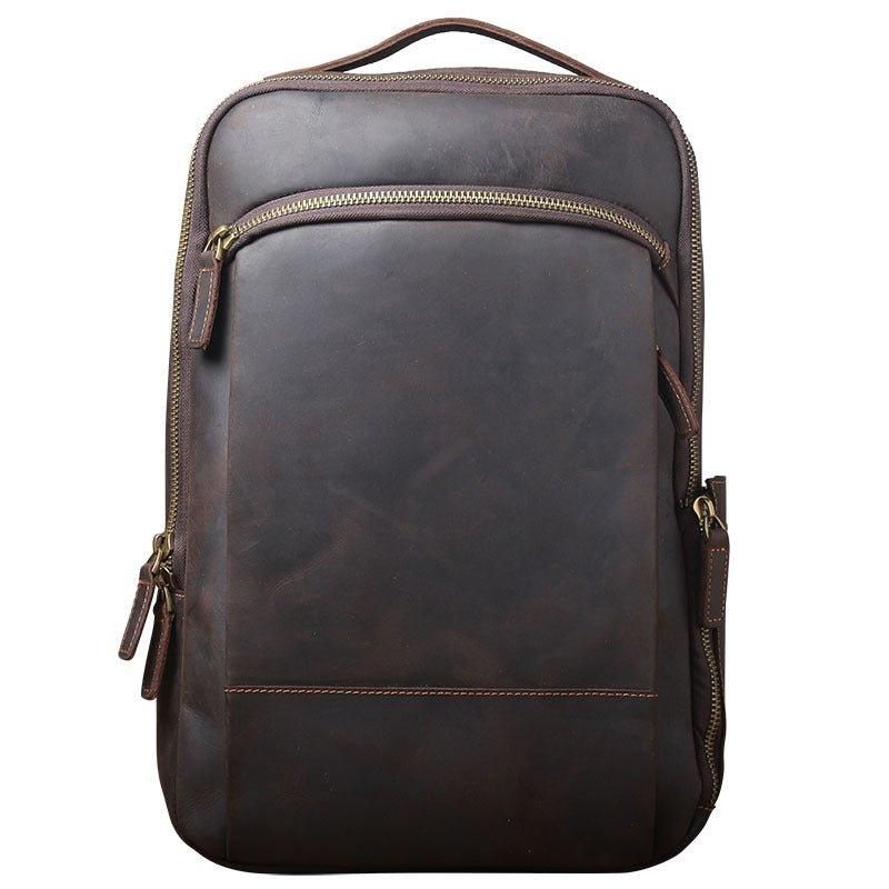 Vintage Herren Lederrucksack Für Laptop