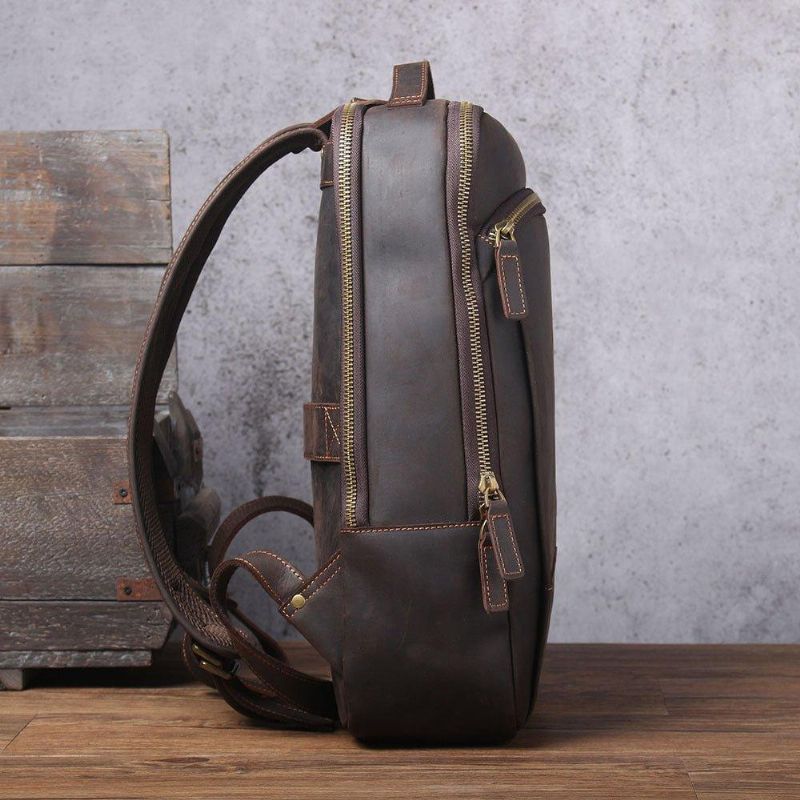 Vintage Herren Lederrucksack Für Laptop