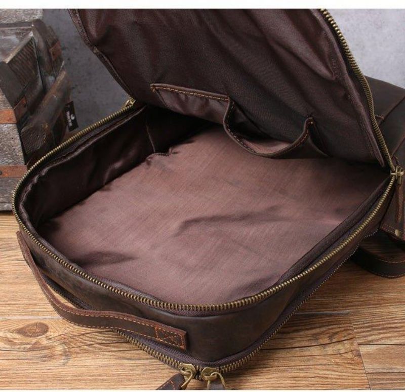 Vintage Herren Lederrucksack Für Laptop