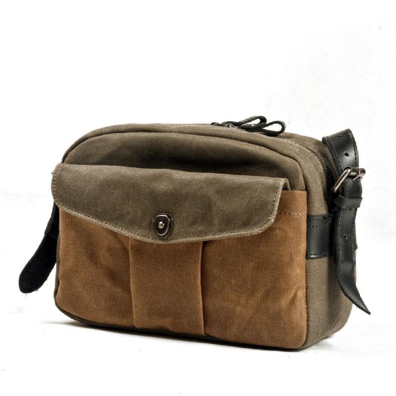 Vintage-kamera-messenger-tasche Aus Wachs-canvas Für Reisen