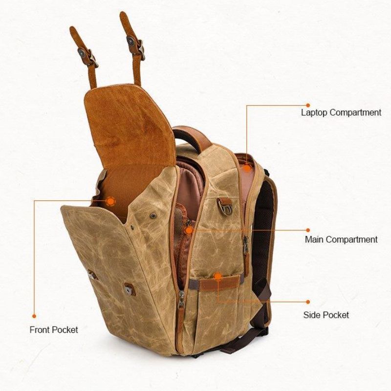 Vintage-kamera-wanderrucksack Mit Laptop-hülle