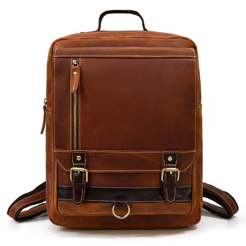 Vintage-laptoprucksack Aus Leder Für Herren