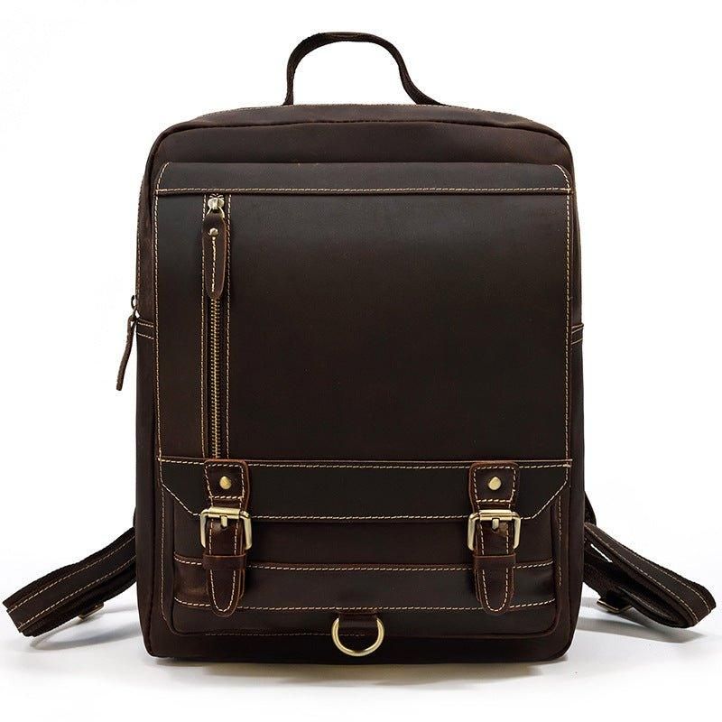 Vintage-laptoprucksack Aus Leder Für Herren