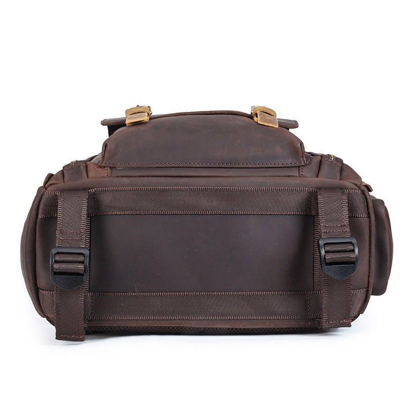 Vintage-leder-kamerarucksack Für Laptop